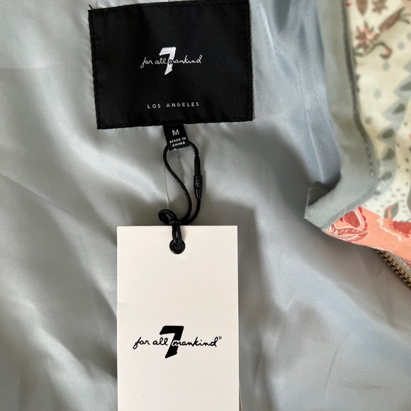 NWT 7 For All Mankind Cotton Quilted Patchwork Floral Jacket Bomber - Picture 7 of 11